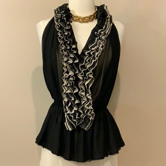 NWT Robert Rodriguez Neiman Marcus ruffled Top XS - Picture 4 of 13